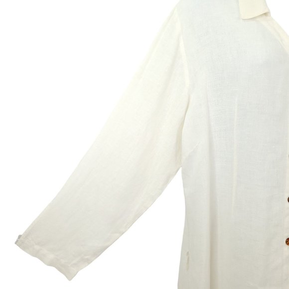 Kiko Comfortable Clothing Linen Button Front Shirt Womens Size M/L Side Vent - Picture 6 of 12